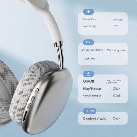Image of Wireless Bluetooth Headphones Adjustable Over-the-ear Stereo Headset