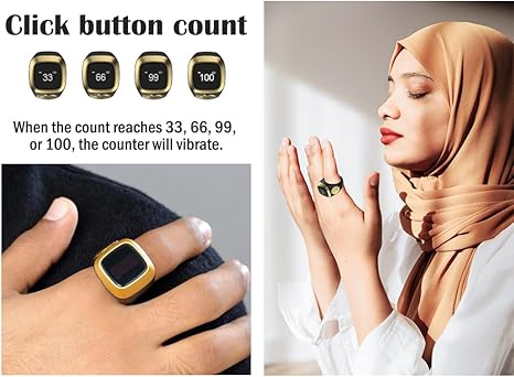 Image of Smart Tasbih Zikr Ring - Digital Electronic Tally Counter for Muslim Islamic Prayer (Random Color)