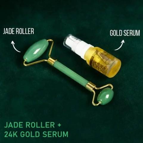 Image of Jade Roller + 24k Gold Serum : Pack of 2
