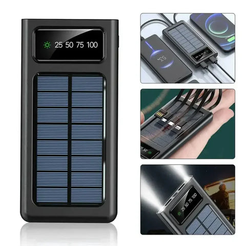 Image of Solar Powerbank 4 in 1 Fast Charging Cable - 10000 mAh