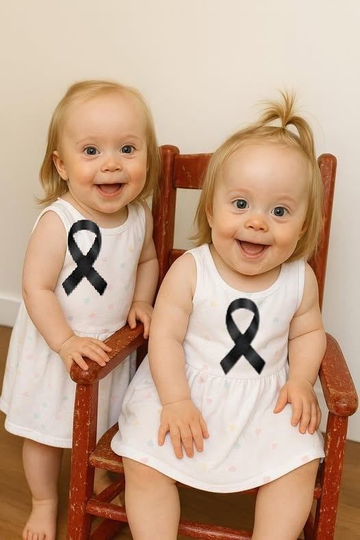 Young woman puts both babies inside the fir…