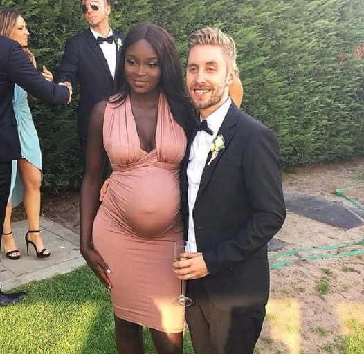 The dark-skinned model got married to a blue-eyed blonde